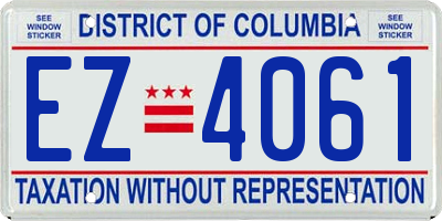 DC license plate EZ4061