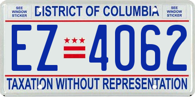 DC license plate EZ4062