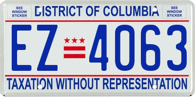 DC license plate EZ4063