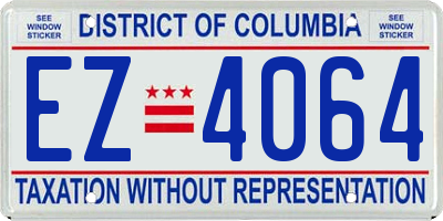 DC license plate EZ4064