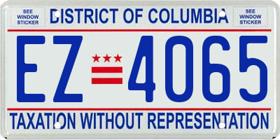 DC license plate EZ4065