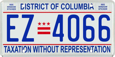 DC license plate EZ4066