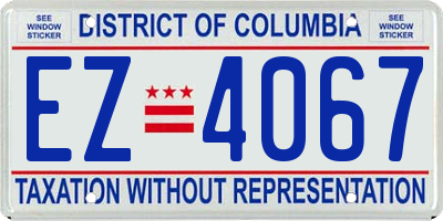 DC license plate EZ4067