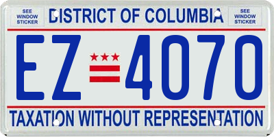 DC license plate EZ4070