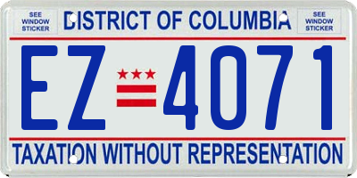 DC license plate EZ4071