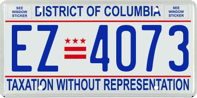 DC license plate EZ4073