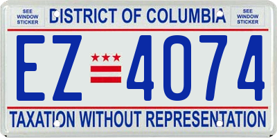 DC license plate EZ4074