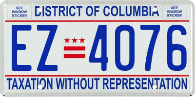 DC license plate EZ4076