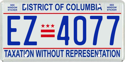 DC license plate EZ4077