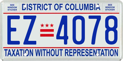 DC license plate EZ4078