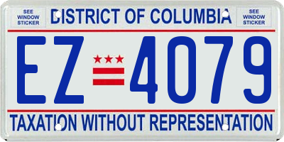 DC license plate EZ4079