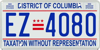 DC license plate EZ4080