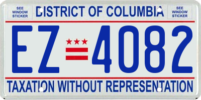 DC license plate EZ4082