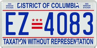 DC license plate EZ4083