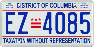 DC license plate EZ4085