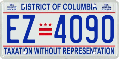 DC license plate EZ4090