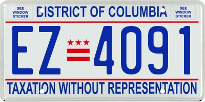 DC license plate EZ4091