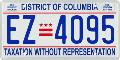 DC license plate EZ4095