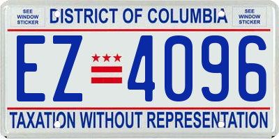 DC license plate EZ4096