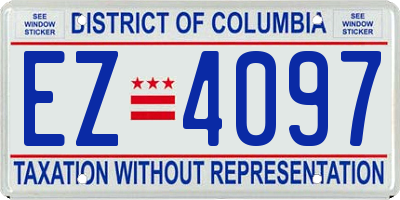 DC license plate EZ4097