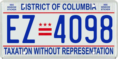 DC license plate EZ4098