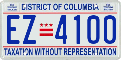 DC license plate EZ4100