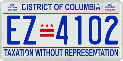 DC license plate EZ4102