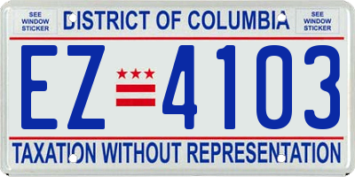 DC license plate EZ4103