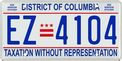 DC license plate EZ4104