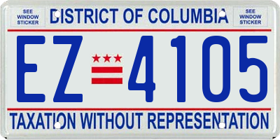 DC license plate EZ4105