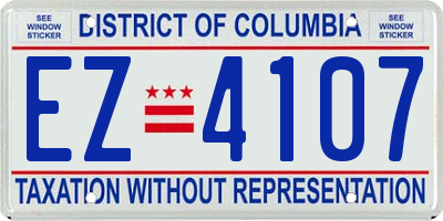 DC license plate EZ4107