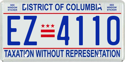 DC license plate EZ4110