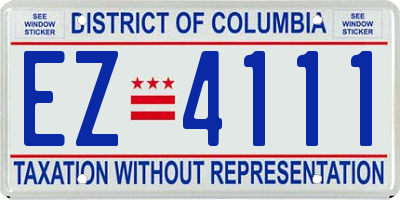 DC license plate EZ4111