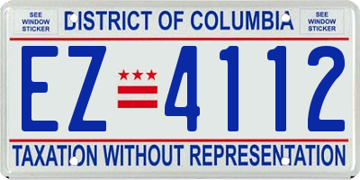 DC license plate EZ4112