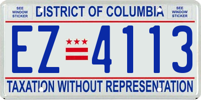 DC license plate EZ4113