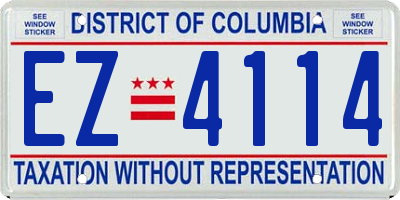 DC license plate EZ4114