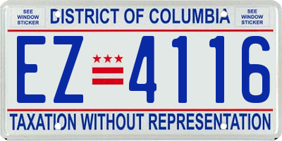 DC license plate EZ4116