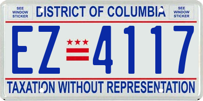 DC license plate EZ4117