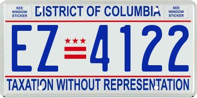 DC license plate EZ4122