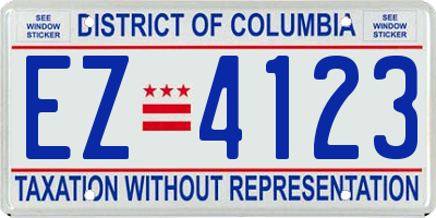 DC license plate EZ4123