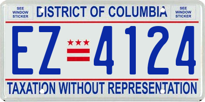 DC license plate EZ4124