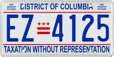 DC license plate EZ4125