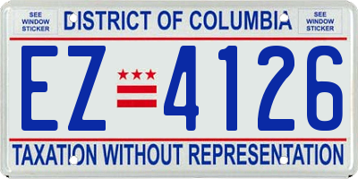 DC license plate EZ4126