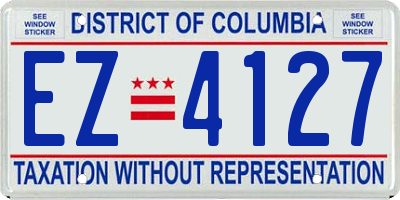 DC license plate EZ4127