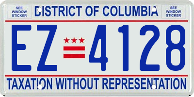 DC license plate EZ4128