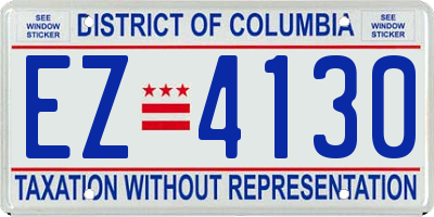 DC license plate EZ4130