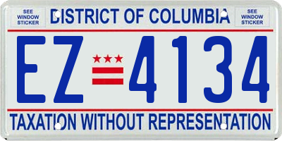 DC license plate EZ4134