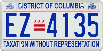 DC license plate EZ4135