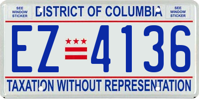 DC license plate EZ4136