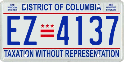 DC license plate EZ4137